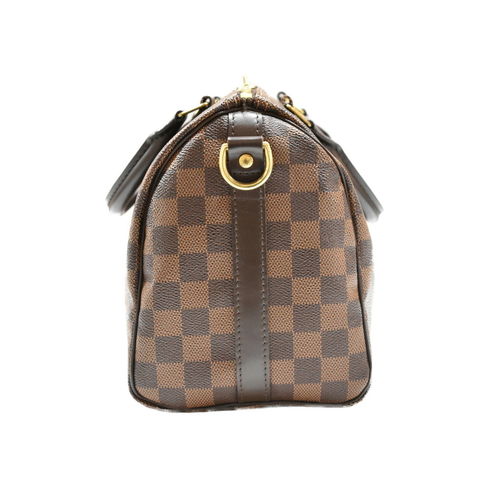 Louis Vuitton Speedy Bandouliere Damier Ebene Coated Canvas Handbag Boston - Picture 4 of 7